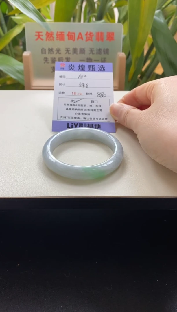 未镶嵌手镯翡翠圈口55编码a12