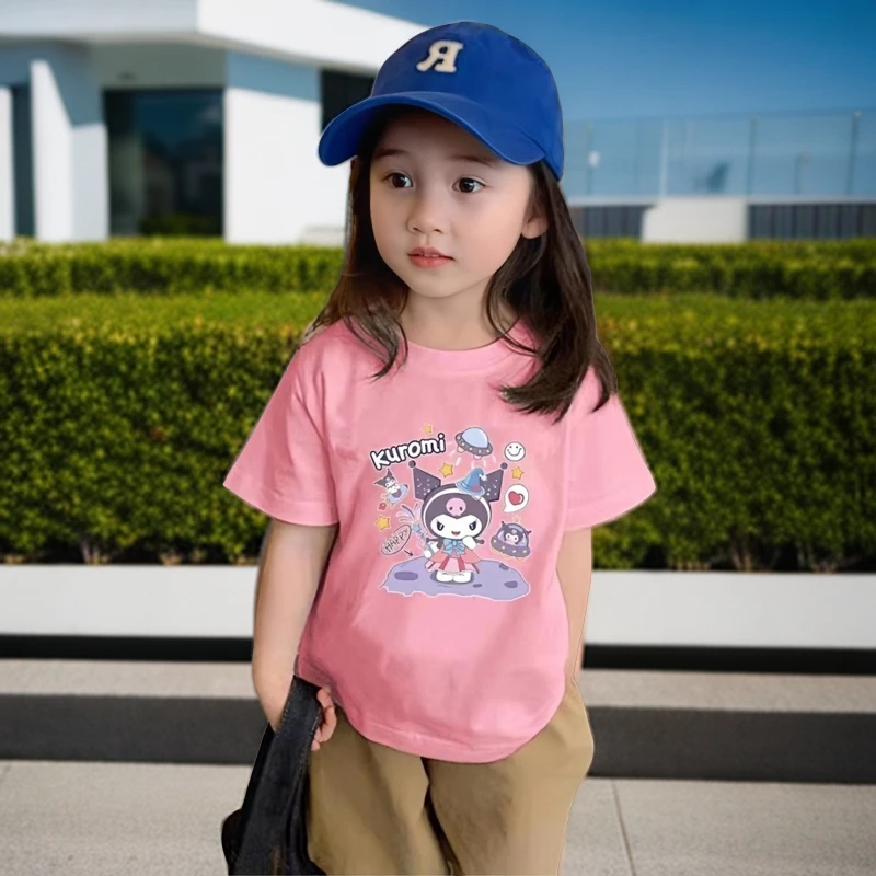 儿童女童夏季新款女宝印花时尚纯棉百搭短袖T恤