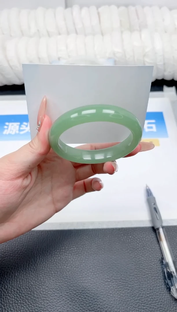 和田玉手镯未镶嵌78-粉青59.3