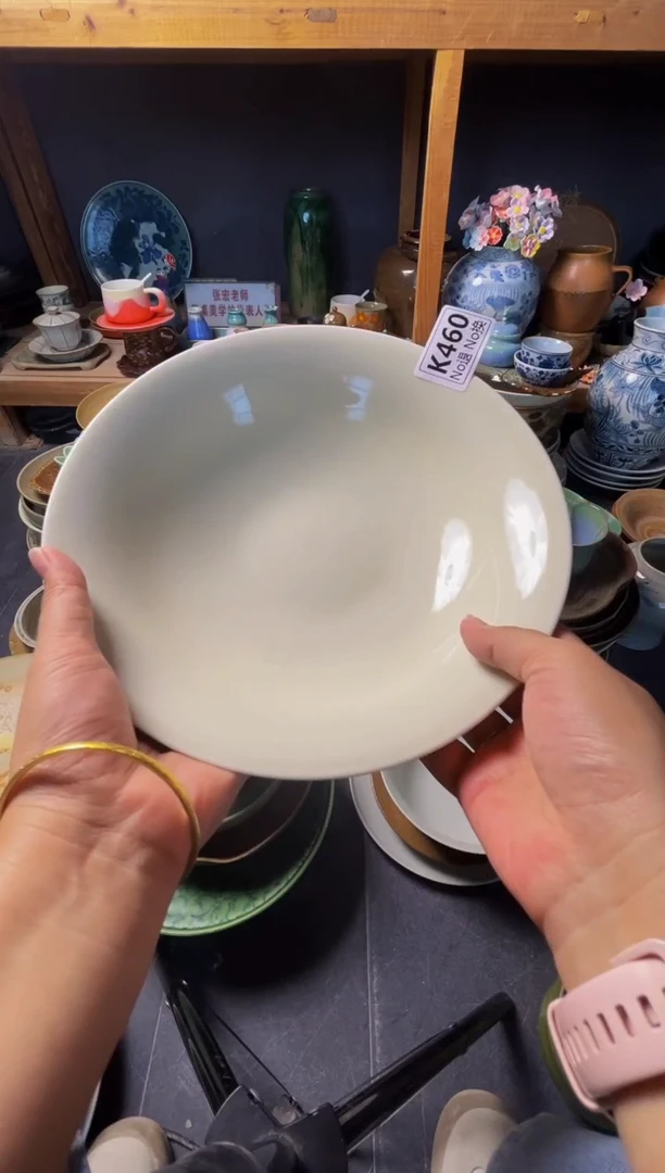 瓷片甘***仙k460定白敞口盘福利