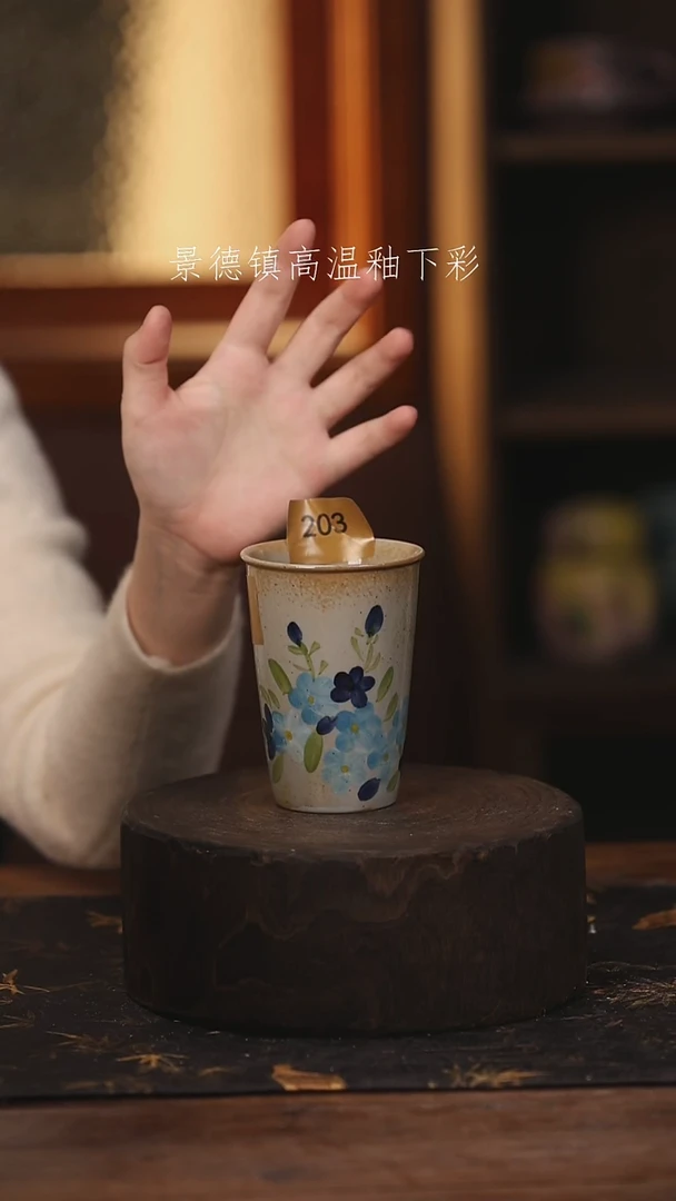 陶瓷景德镇高温釉下手绘陶瓷@L203@