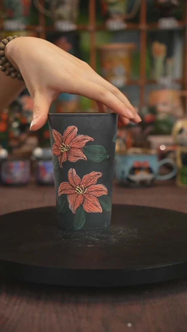 紫砂油画手绘釉下彩