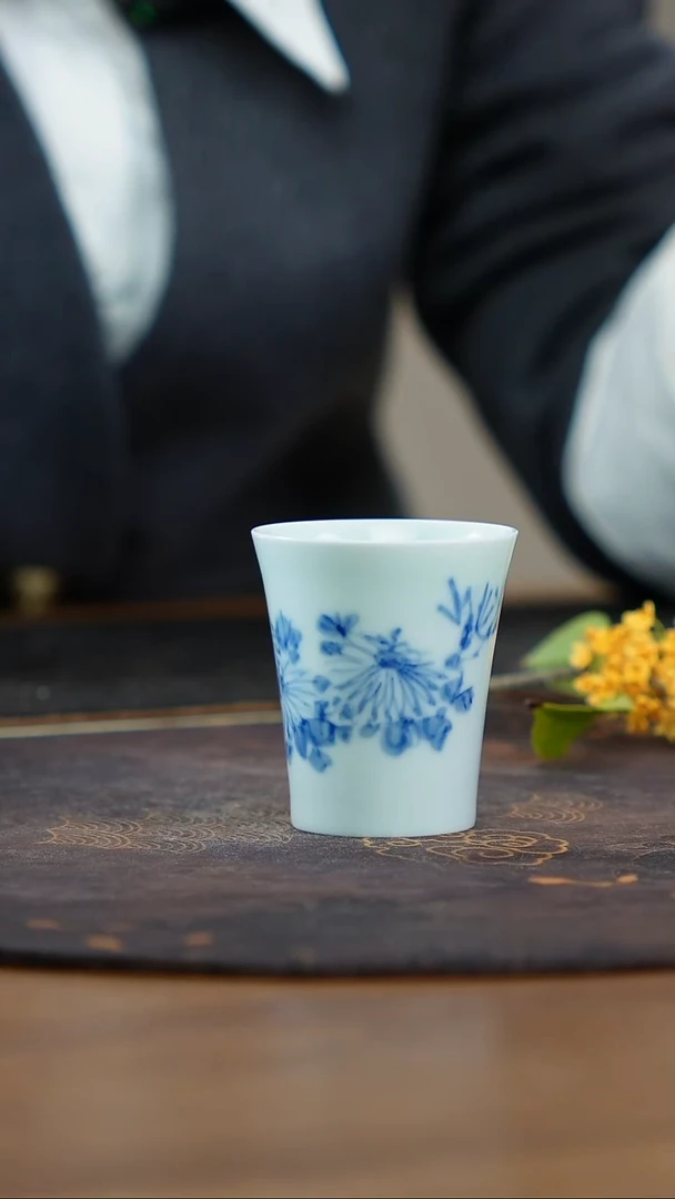 宁封窑柴窑菊花闻香杯
