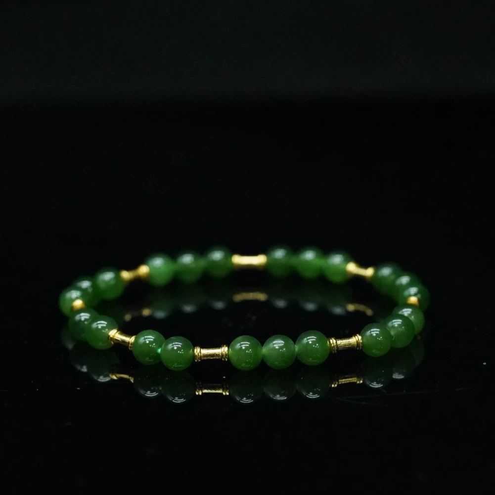 37和田玉碧玉俄七号矿手链/901091保利厦门拍卖