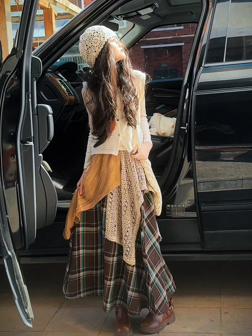 女童马甲套装春夏装2025新款女孩夏季韩版时髦拼接半身裙三件套