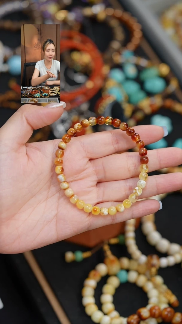 未镶嵌蜜蜡手串稚*一渐变