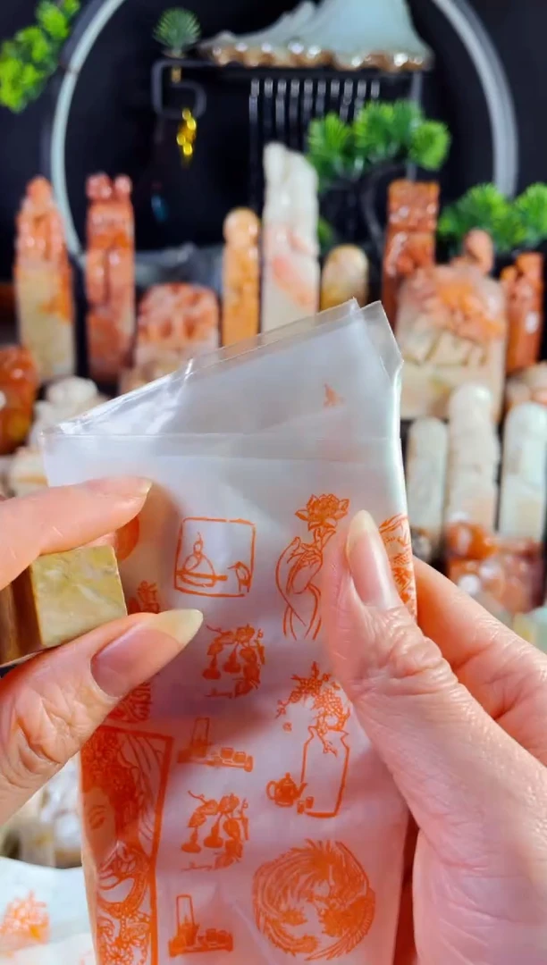 老挝石印石手工篆刻《知音图》1.5 木纹