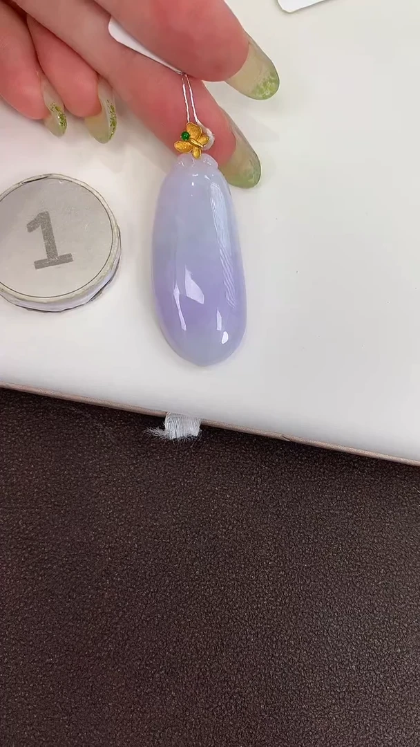 颈饰18K金镶嵌翡翠天然缅甸a货翡翠(多样性发其一