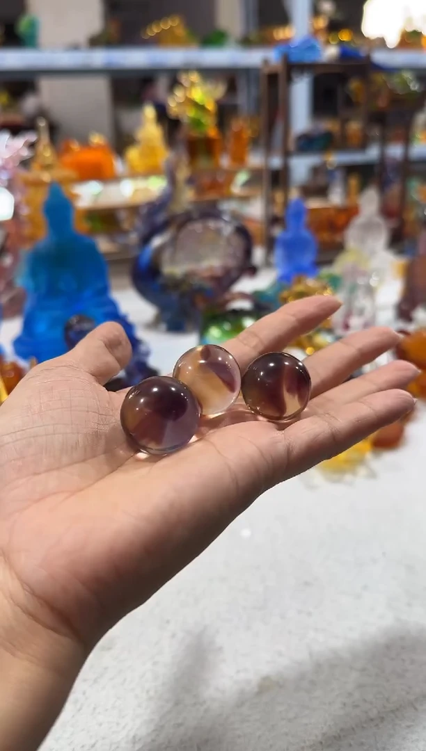 琉璃手工艺品琉璃球3个
