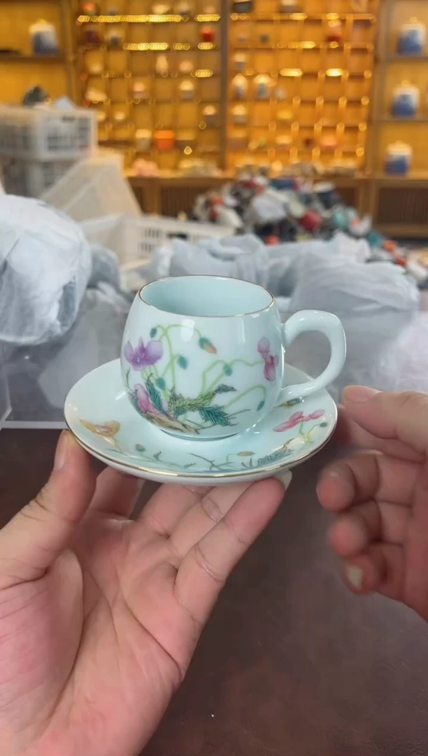 瓷片 鸣盏居11111111虞美人咖啡杯