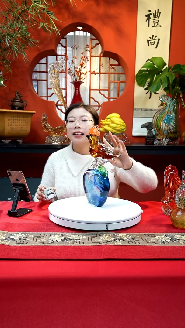 手工艺品琉璃报喜鸟