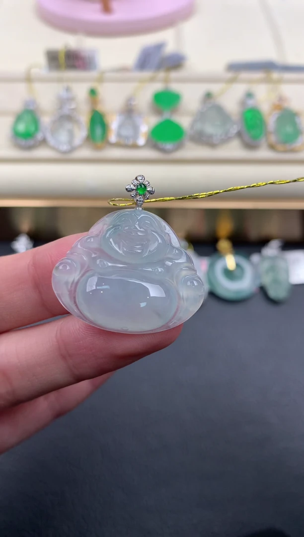 【闪购商品】翡翠颈饰18K金镶嵌D306