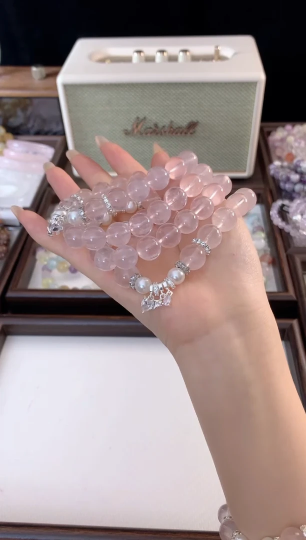 未镶嵌手链水晶桃禧 浪漫满屋 粉水贝珠小滴流DP-020-2