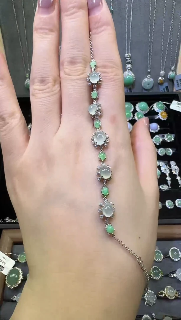 银S925镶嵌戒指翡翠翡翠手链31