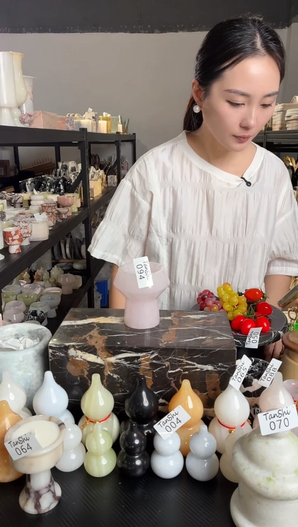 石材叶*耶094粉玉钻石杯微瑕已罐蜡