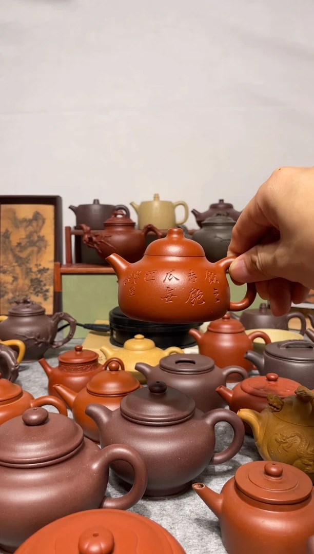 茶壶紫砂黄龙山红泥曼生匏瓜120cc