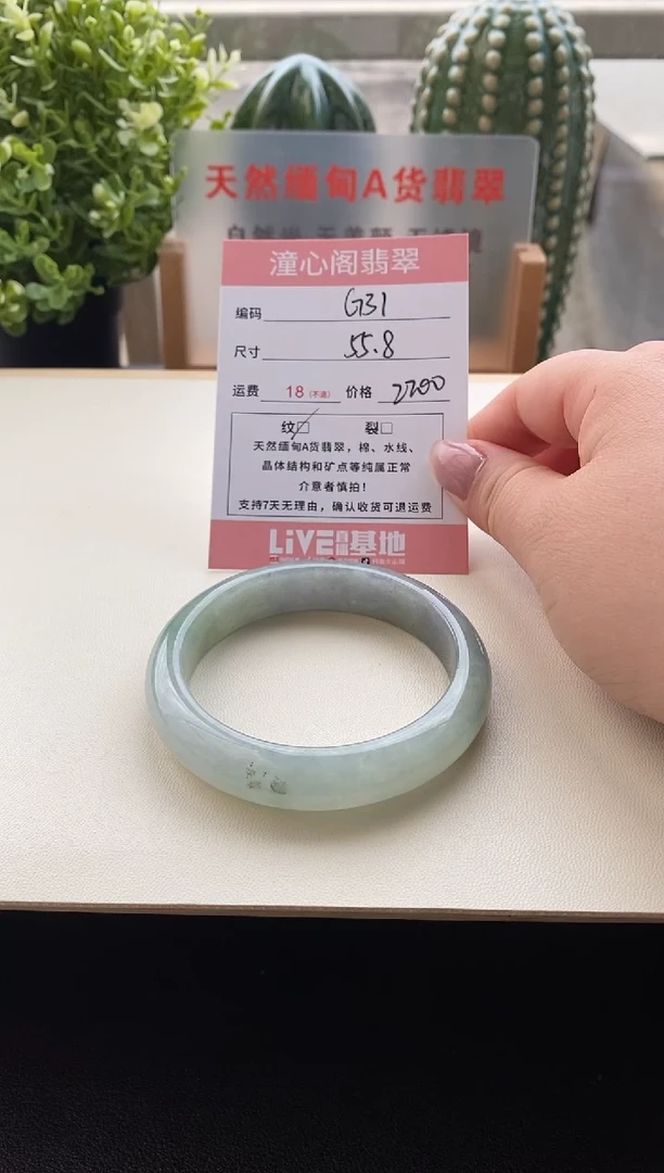 未镶嵌手镯翡翠圈口55.8编码G31
