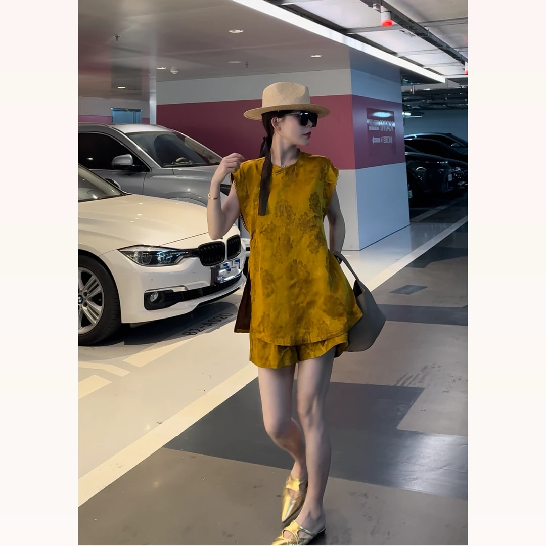 【雪儿姐姐套装】定制斜口国风套装【上衣+短裤】