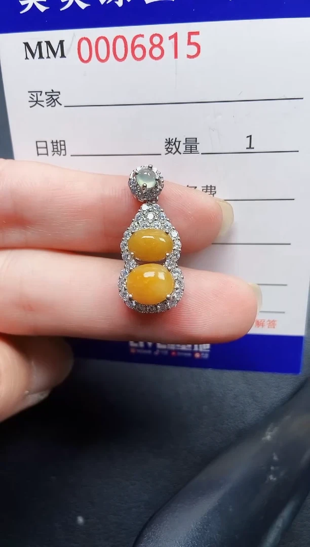 翡翠银S925镶嵌颈饰6815