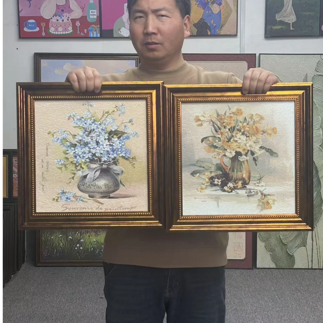 美式卧室装饰画房间床头挂画欧式餐厅壁画4040