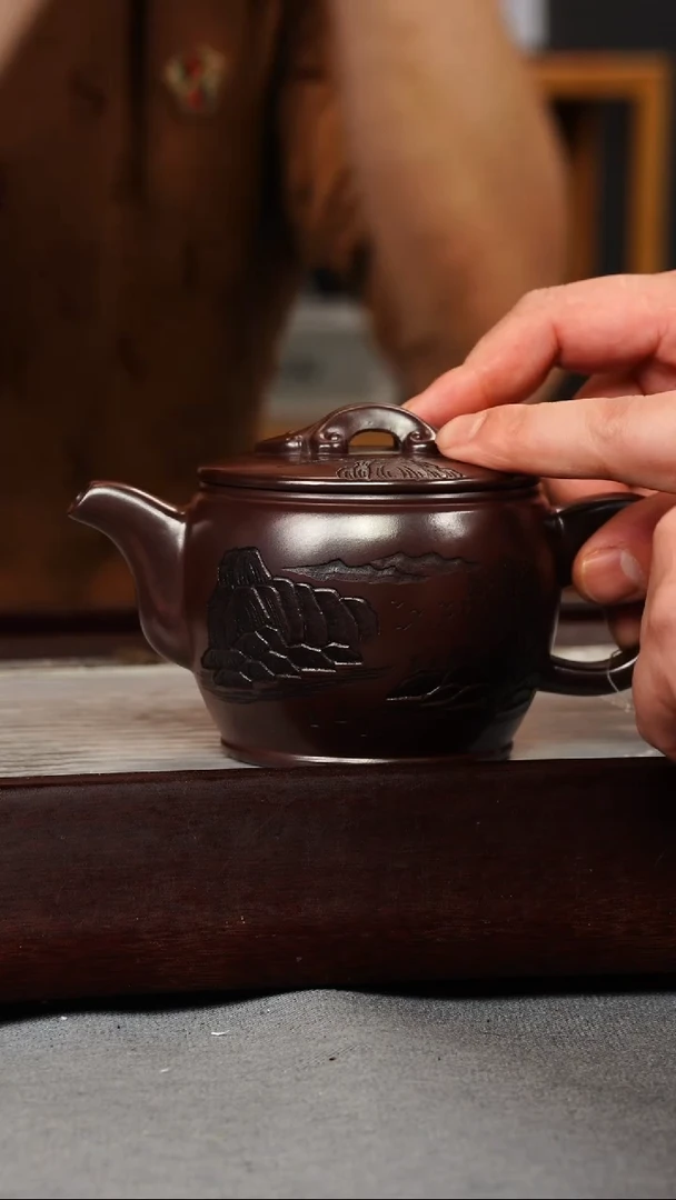 【闪购商品】紫砂茶壶石红 汉瓦  观山