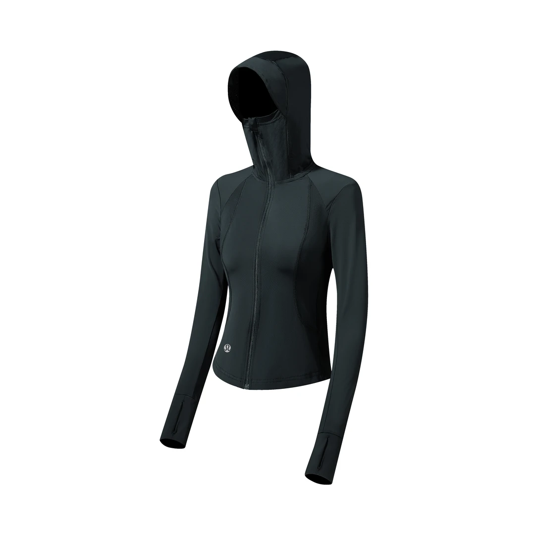 2025夏季户外连帽修身防晒衣女款防紫外线冰感防晒服瑜伽服