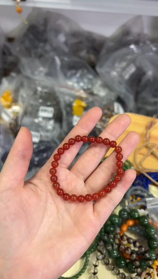 【闪购商品】玛瑙/玉髓手链未镶嵌冰红玛瑙素圈手链[1004]