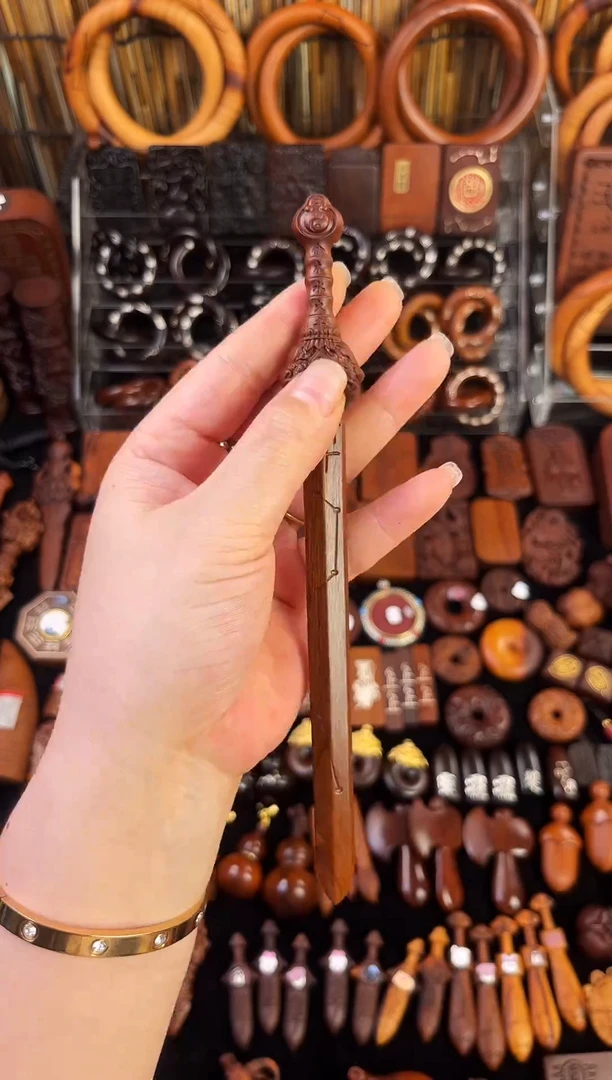 雷枣木老料19公分天师剑