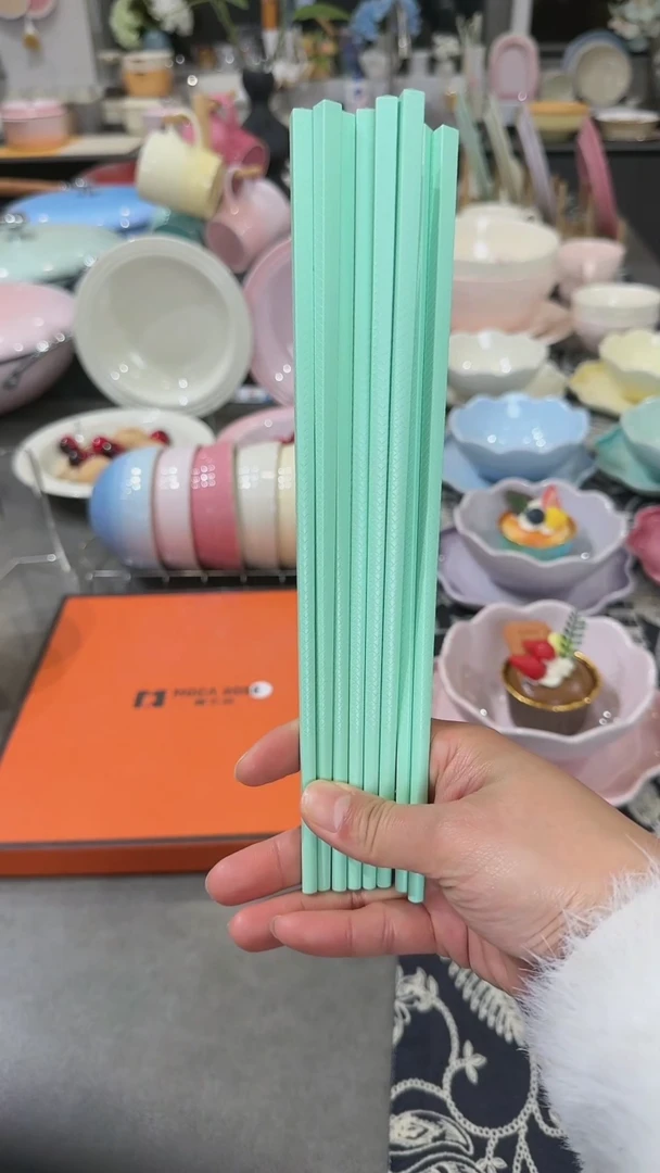 【闪购商品】瓷筷子SPS6双盒装-孔雀青