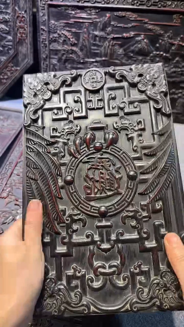 木紫檀拆件雕刻板以直播间实物为准微瑕老物件