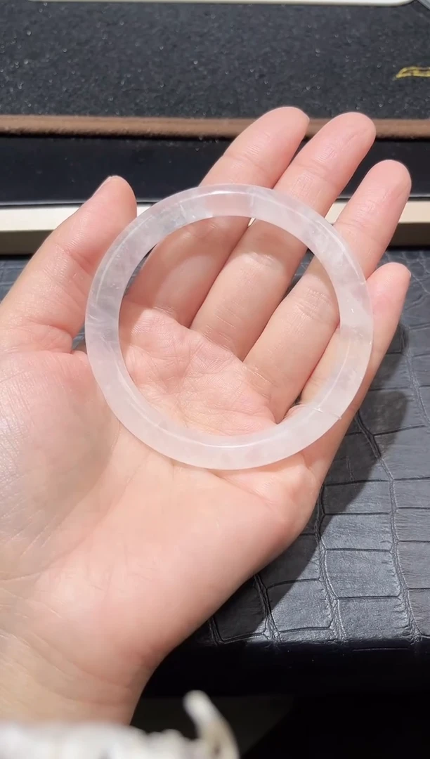 未镶嵌手镯水晶51号白水晶圆条手镯58+圈