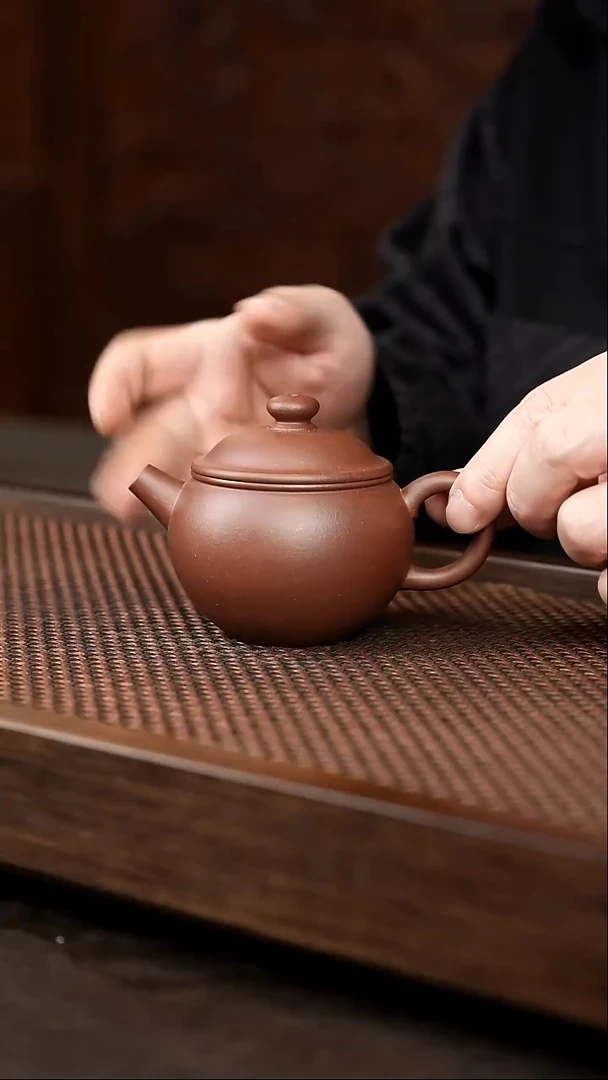 茶壶紫砂紫泥巨轮珠 大