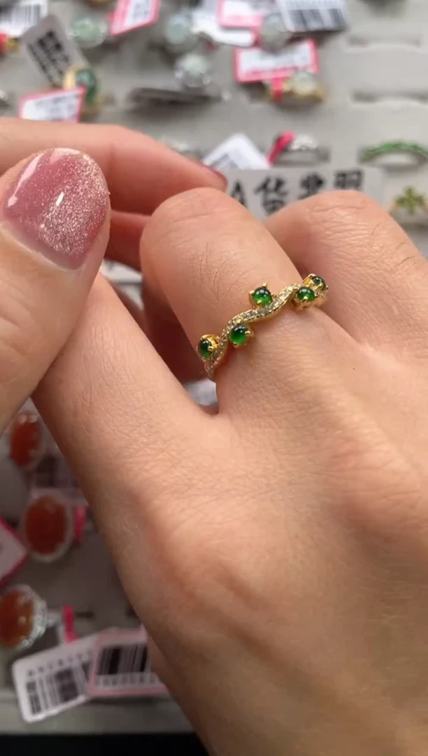 【闪购商品】翡翠戒指银S925镶嵌22222222    2