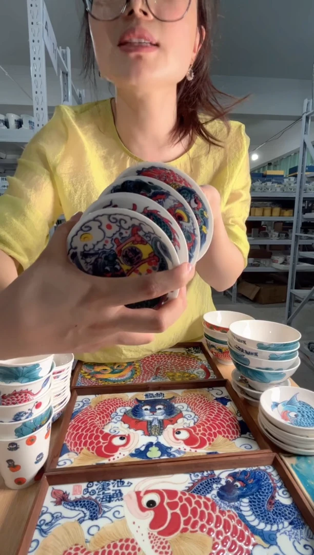 陶拙明院（福利价格）高足点心碟禄寿喜财