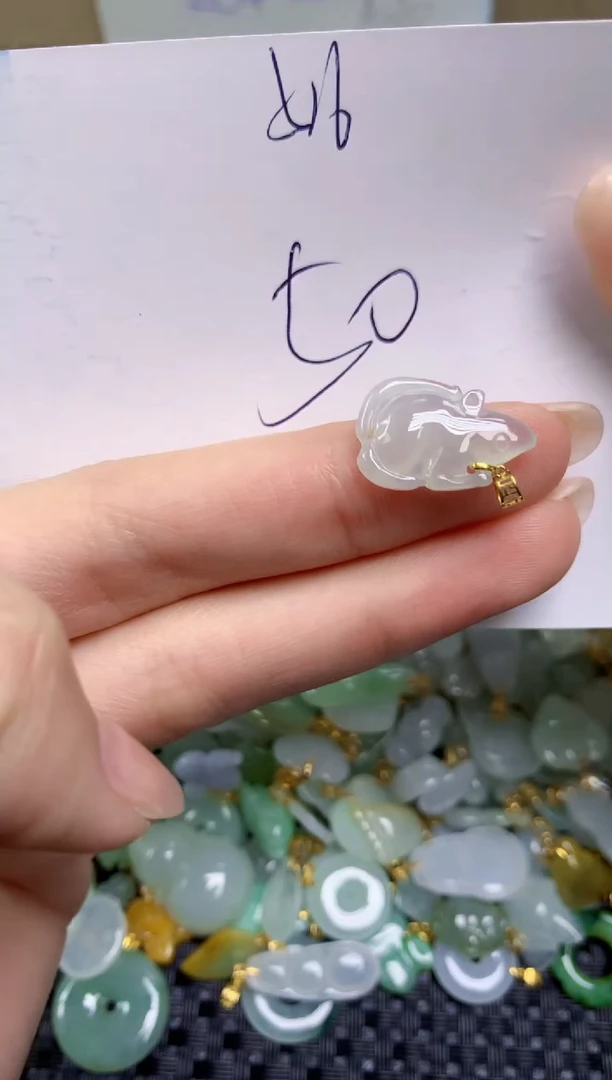 【闪购商品】翡翠颈饰18K金镶嵌天然缅甸A货翡翠