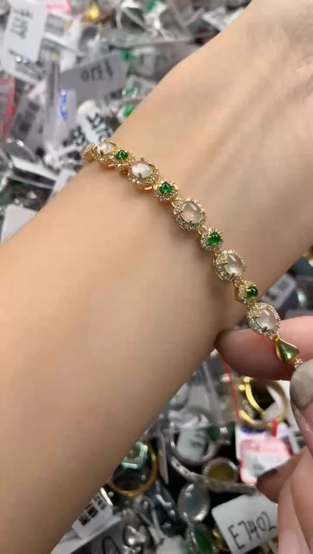 银S925镶嵌戒指翡翠444   1