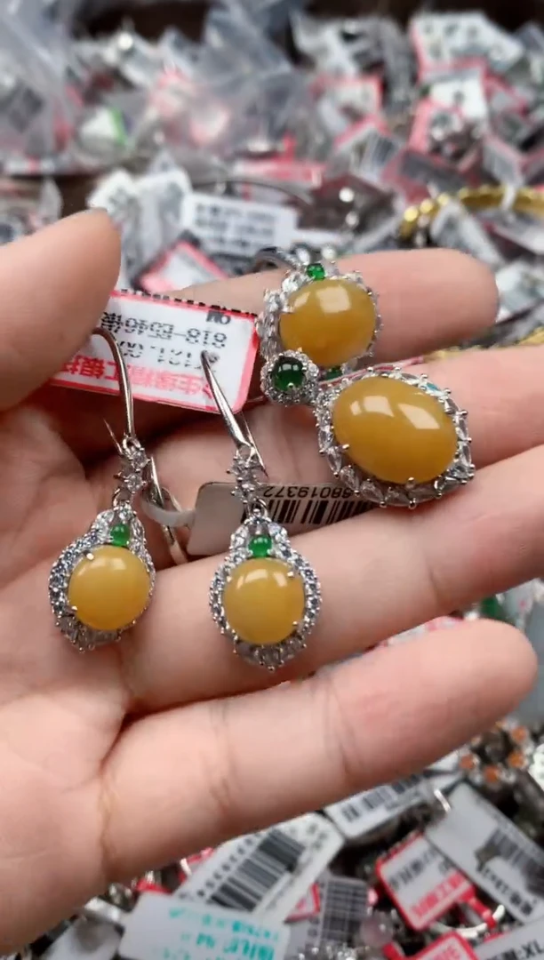银S925镶嵌戒指翡翠天然A货缅甸翡翠