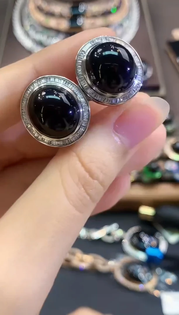 18K金镶嵌翡翠耳饰L*lC127