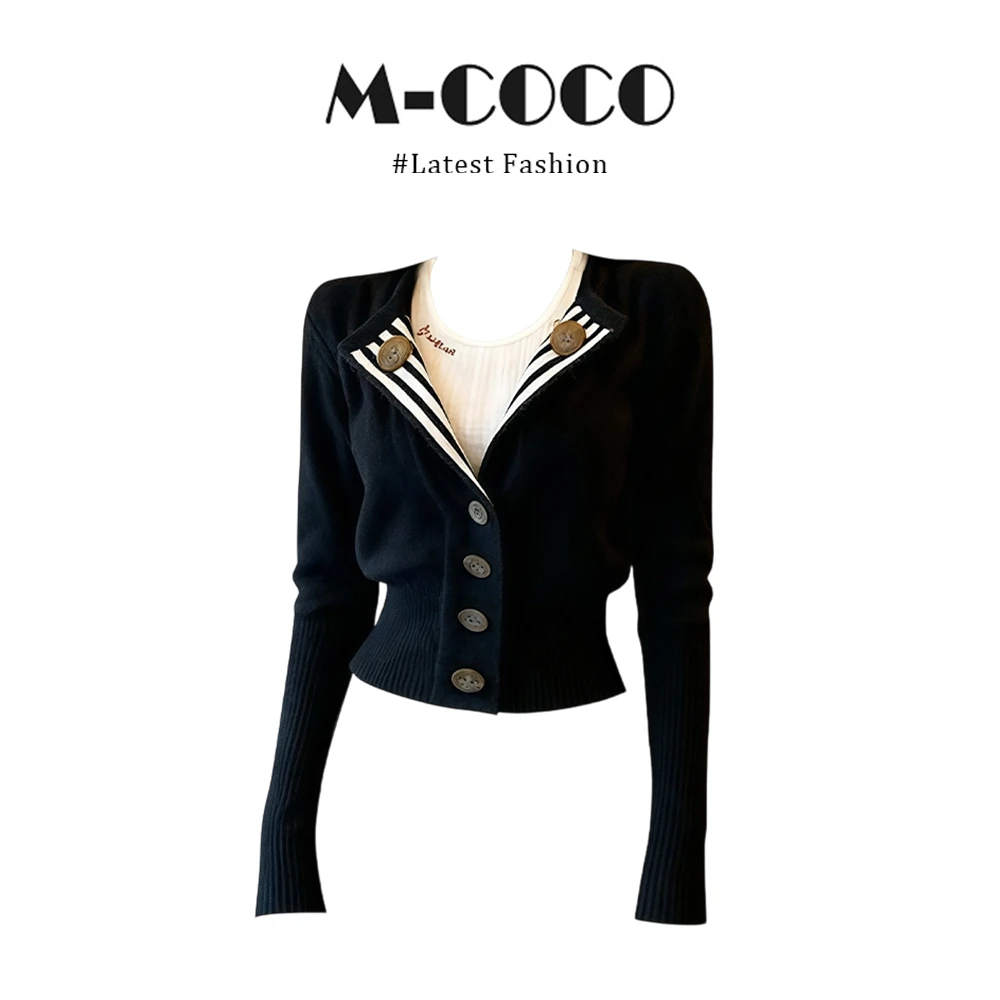 MARIE.COCO韩系小香风针织开衫毛衣秋冬内搭刺绣吊带背心上衣套装