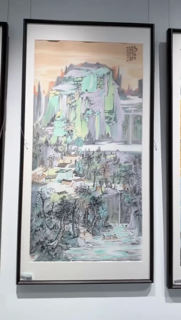 国画莫老师写意山水作品《青山隐翠》