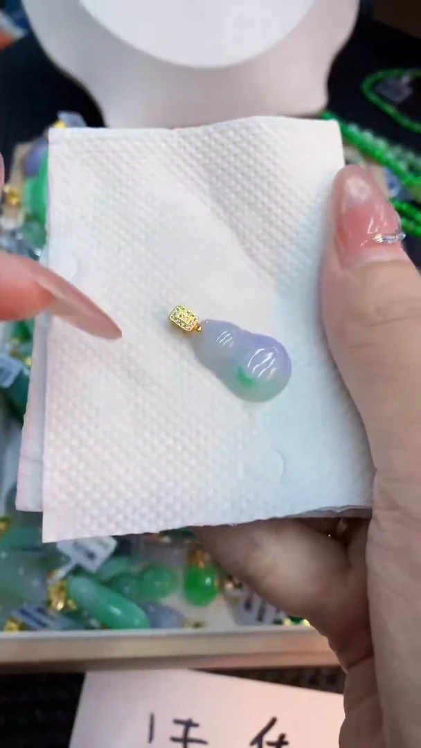 翡翠银S925镶嵌吊坠(不含链)1