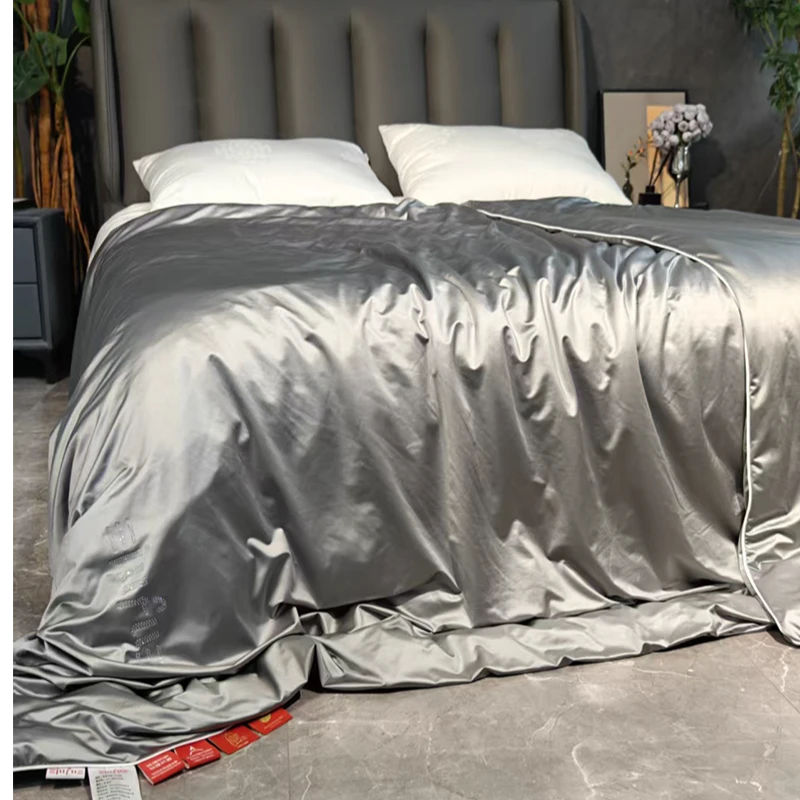 【JUFU冰肌缎】100%双宫茧蚕丝水光美肤A类夏凉被凉感丝空调被高档