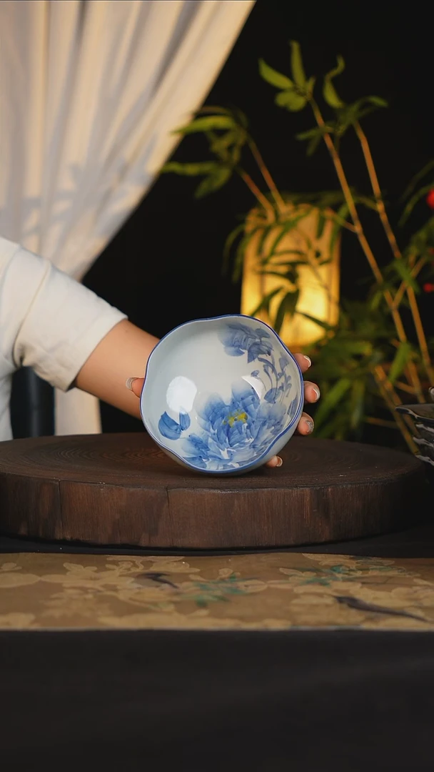 碗景德镇手工手绘高温釉下彩可进蒸箱烤箱洗碗机