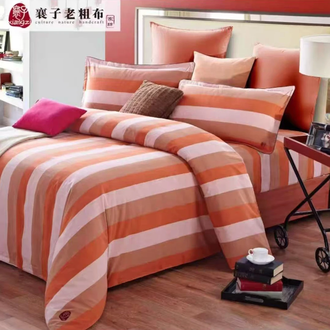 xiangzi/襄子老粗布【金色年华手工款】手织布加厚双人床单手工织布
