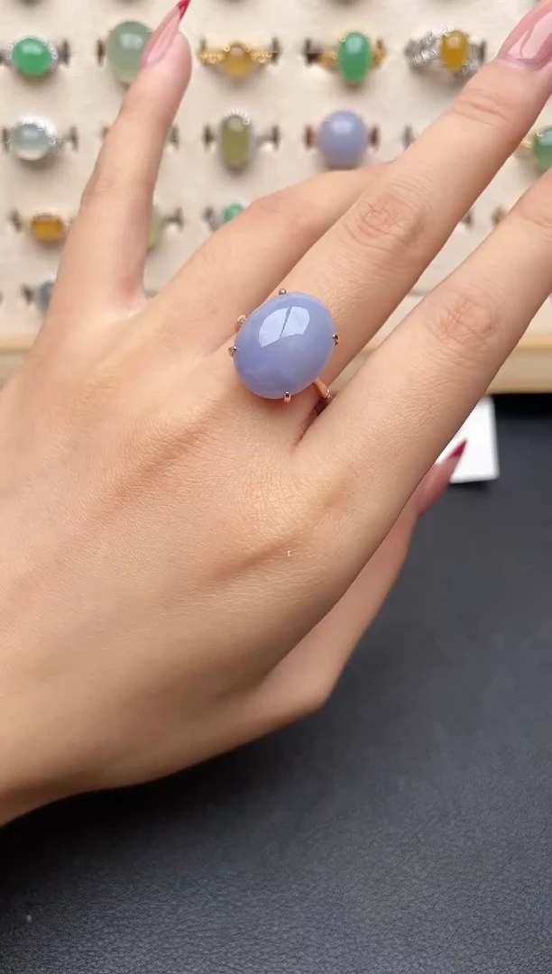 【闪购商品】翡翠戒指银S925镶嵌一物一证一礼盒