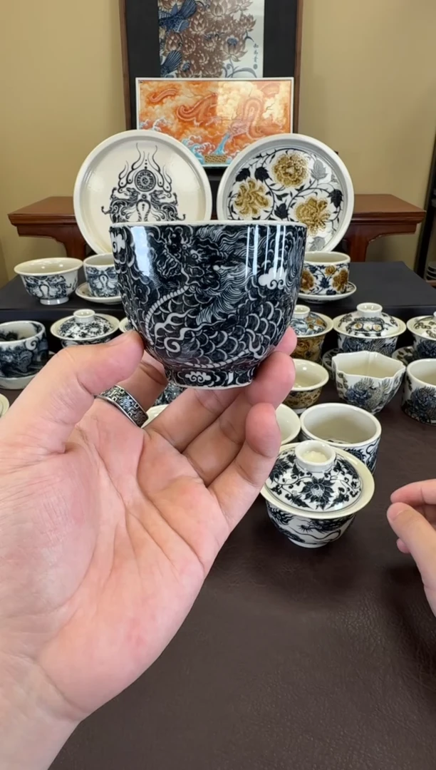 二号釉云麒麟手雷杯