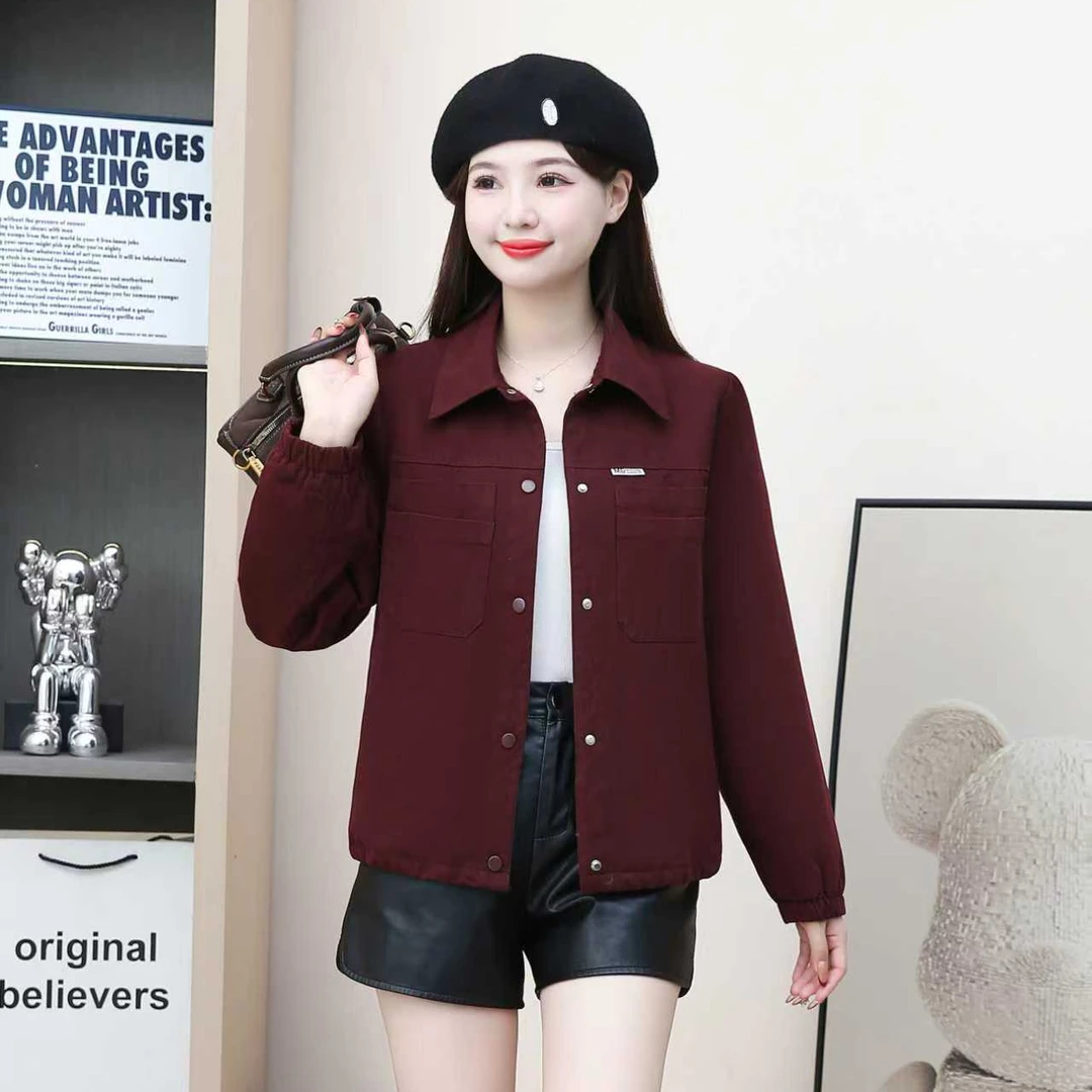 2025年冬季新款加绒加厚短款外套女洋气厚绒保暖时尚显瘦上衣外套