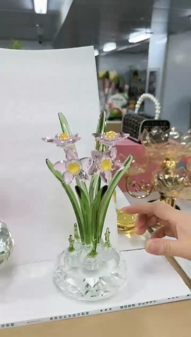 花间集水晶琉璃摆件      水仙
