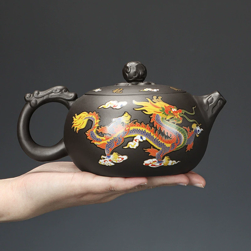 紫砂变色凤鸣壶正宗紫砂壶大容量凤鸣紫砂茶壶纯手工家用功夫茶具