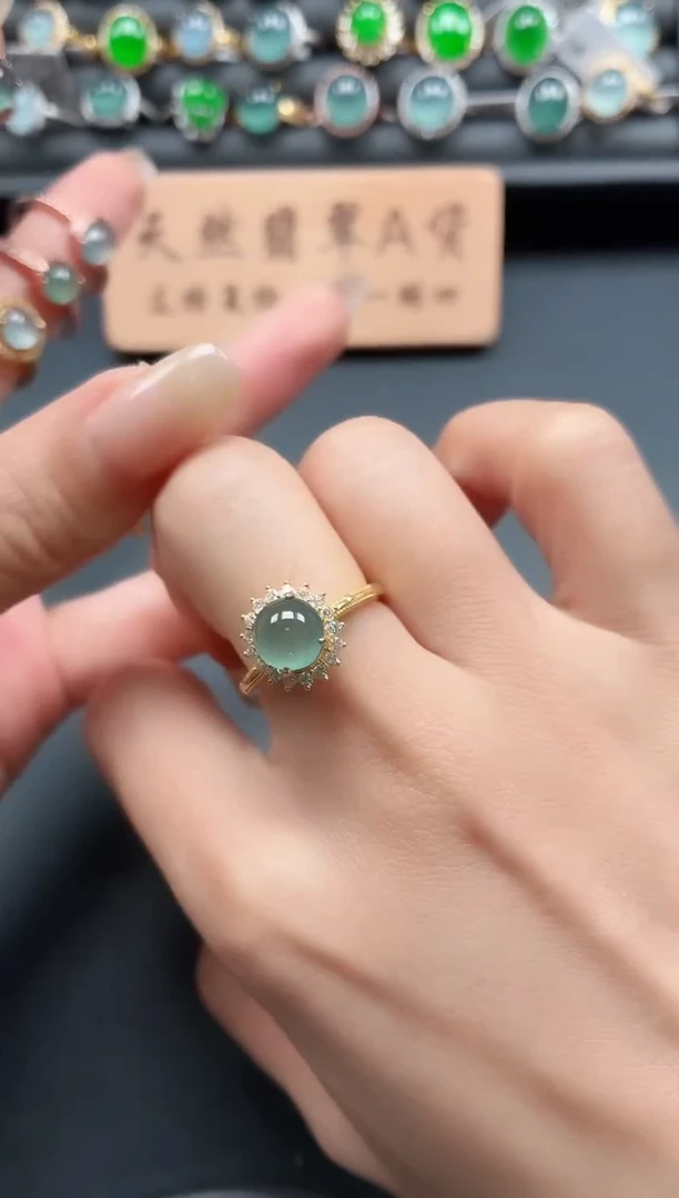 银S925镶嵌戒指翡翠1111